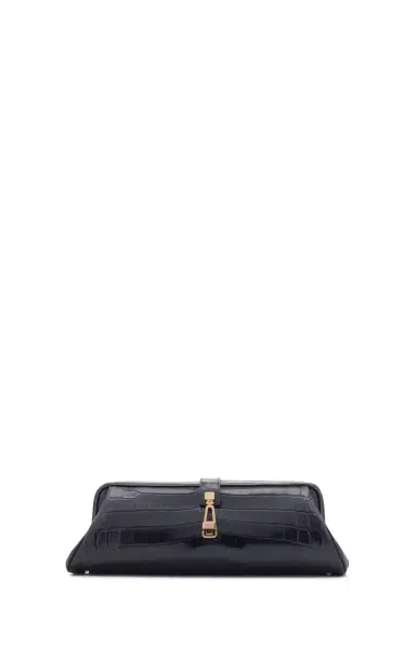 Gabriela Hearst Paola Clutch in Black Crocodile Leather | Thumbnail 1 Gabriela Hearst Paola Clutch in Black Crocodile Leather | Thumbnail 1