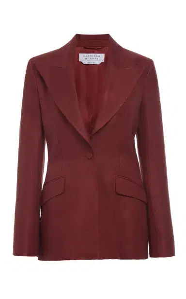 Gabriela Hearst Leiva Blazer in Burnt Sienna Linen Twill | Thumbnail 1 Gabriela Hearst Leiva Blazer in Burnt Sienna Linen Twill | Thumbnail 1