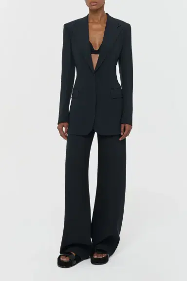 Gabriela Hearst Orren Blazer in Black Silk Wool Cady | Thumbnail 2 Gabriela Hearst Orren Blazer in Black Silk Wool Cady | Thumbnail 2
