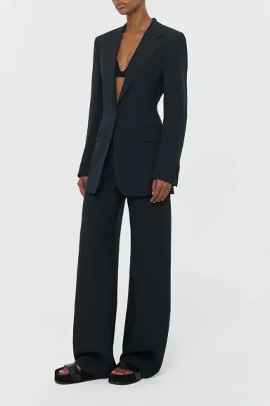 Gabriela Hearst Orren Blazer in Black Silk Wool Cady | Thumbnail 3 Gabriela Hearst Orren Blazer in Black Silk Wool Cady | Thumbnail 3