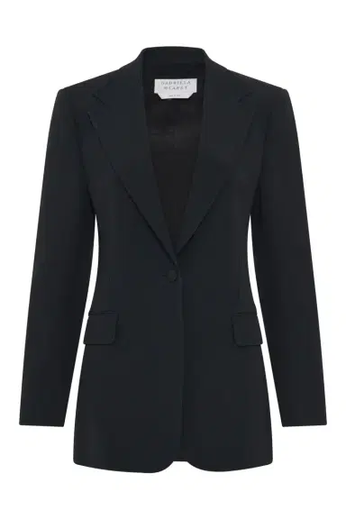 Gabriela Hearst Orren Blazer in Black Silk Wool Cady | Thumbnail 1 Gabriela Hearst Orren Blazer in Black Silk Wool Cady | Thumbnail 1