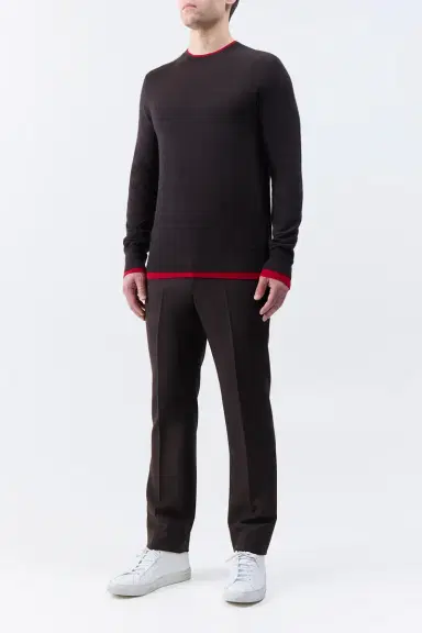 Gabriela Hearst Wells Reversible Knit Sweater in Chocolate & Scarlet Red Cashmere Silk | Thumbnail 4 Gabriela Hearst Wells Reversible Knit Sweater in Chocolate & Scarlet Red Cashmere Silk | Thumbnail 4