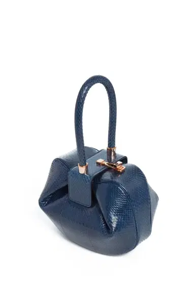 Gabriela Hearst Nina Bag in Navy Snakeskin | Thumbnail 3 Gabriela Hearst Nina Bag in Navy Snakeskin | Thumbnail 3