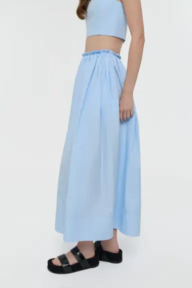 Gabriela Hearst Shiva Maxi Skirt in Light Blue Sea Island Cotton | Thumbnail 5 Gabriela Hearst Shiva Maxi Skirt in Light Blue Sea Island Cotton | Thumbnail 5