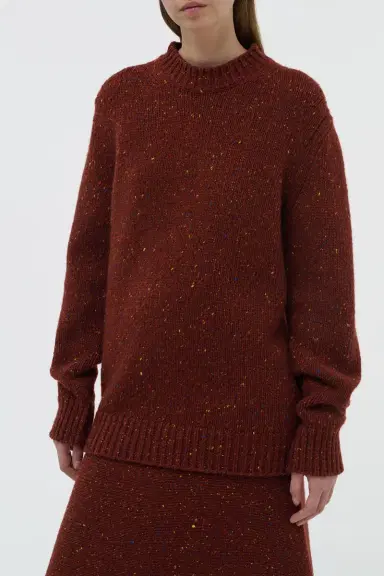 Gabriela Hearst Alfie Knit Sweater in Burnt Sienna Multi Speckle Aran Cashmere | Thumbnail 5 Gabriela Hearst Alfie Knit Sweater in Burnt Sienna Multi Speckle Aran Cashmere | Thumbnail 5