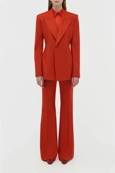Gabriela Hearst Rhein Flare Pant in Antelope Orange Wool Cashmere Flannel | Thumbnail 2 Gabriela Hearst Rhein Flare Pant in Antelope Orange Wool Cashmere Flannel | Thumbnail 2