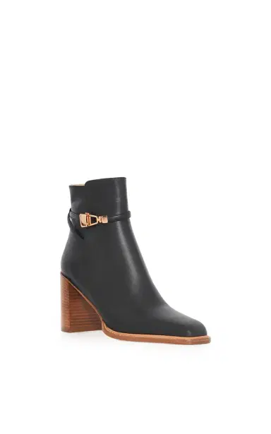 Gabriela Hearst Nina Clasp Ankle Boot in Black Leather | Thumbnail 2 Gabriela Hearst Nina Clasp Ankle Boot in Black Leather | Thumbnail 2