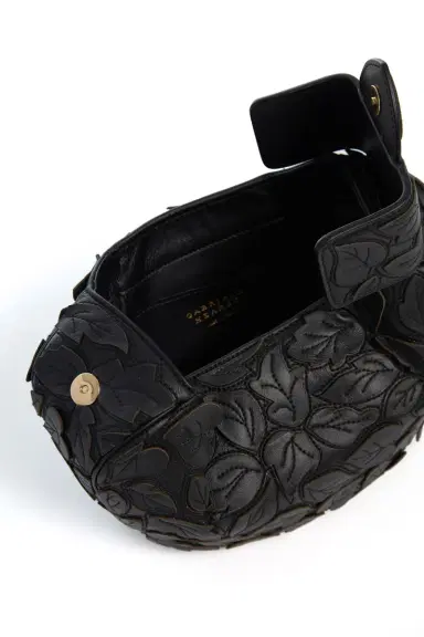 Gabriela Hearst Soft Demi Embroidered Leaves Clutch in Black Nappa Leather | Thumbnail 5 Gabriela Hearst Soft Demi Embroidered Leaves Clutch in Black Nappa Leather | Thumbnail 5