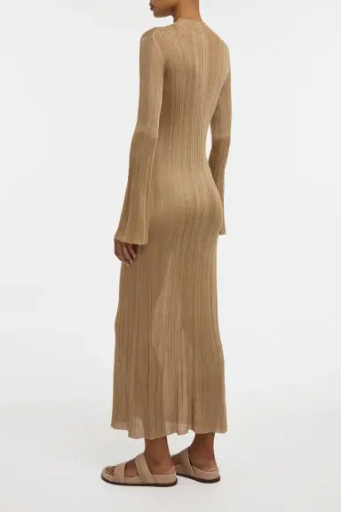 Gabriela Hearst Atira Knit Maxi Dress in Camel Silk | Thumbnail 5 Gabriela Hearst Atira Knit Maxi Dress in Camel Silk | Thumbnail 5