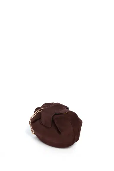 Gabriela Hearst Soft Demi Clutch with Chain in Dark Brown Suede | Thumbnail 3 Gabriela Hearst Soft Demi Clutch with Chain in Dark Brown Suede | Thumbnail 3