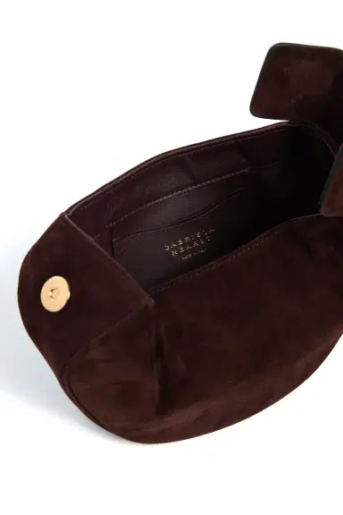 Gabriela Hearst Soft Demi Clutch with Chain in Dark Brown Suede | Thumbnail 4 Gabriela Hearst Soft Demi Clutch with Chain in Dark Brown Suede | Thumbnail 4