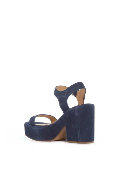 Gabriela Hearst Iman Platform Sandal in Navy Suede Corduroy | Thumbnail 3 Gabriela Hearst Iman Platform Sandal in Navy Suede Corduroy | Thumbnail 3