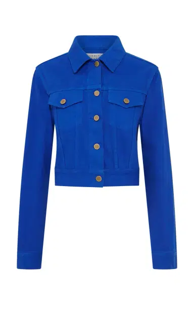 Gabriela Hearst Bronte Jacket in Cobalt Recycled Cotton Denim | Thumbnail 1 Gabriela Hearst Bronte Jacket in Cobalt Recycled Cotton Denim | Thumbnail 1