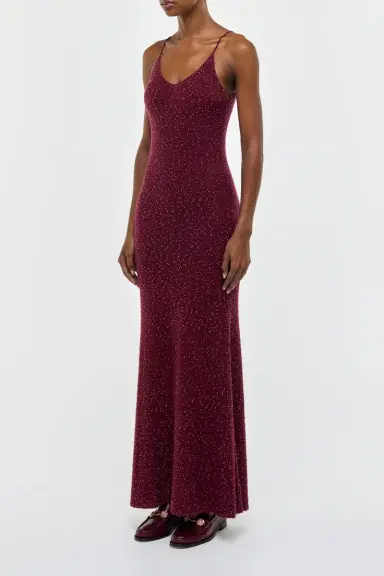 Gabriela Hearst Florian Knit Maxi Slip Dress in Bordeaux Beaded Cashmere Silk | Thumbnail 4 Gabriela Hearst Florian Knit Maxi Slip Dress in Bordeaux Beaded Cashmere Silk | Thumbnail 4