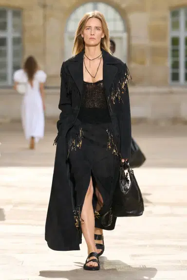 Gabriela Hearst Thaniel Fringe Trench Coat in Black Suede with Charms | Thumbnail 2 Gabriela Hearst Thaniel Fringe Trench Coat in Black Suede with Charms | Thumbnail 2