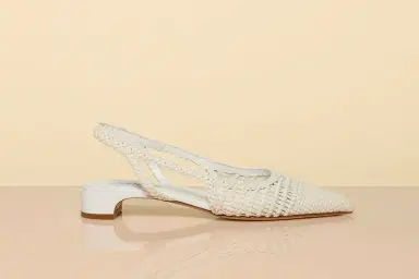 Gabriela Hearst Perro Braided Slingback Pump in White Leather | Thumbnail 4 Gabriela Hearst Perro Braided Slingback Pump in White Leather | Thumbnail 4