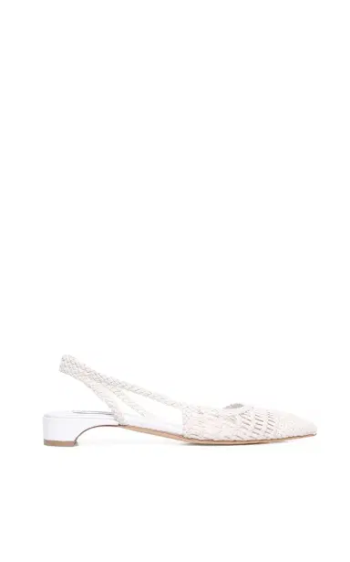 Gabriela Hearst Perro Braided Slingback Pump in White Leather | Thumbnail 1 Gabriela Hearst Perro Braided Slingback Pump in White Leather | Thumbnail 1