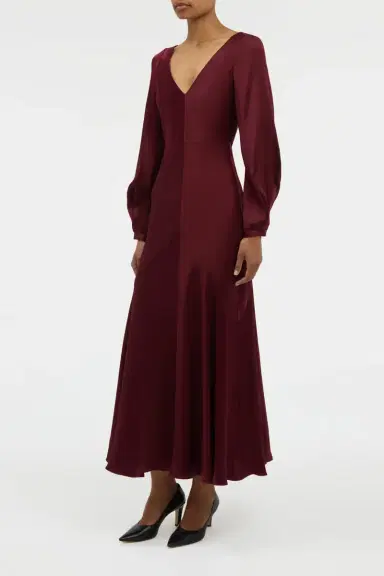 Gabriela Hearst Peyton Maxi Dress In Bordeaux Silk Satin | Thumbnail 4 Gabriela Hearst Peyton Maxi Dress In Bordeaux Silk Satin | Thumbnail 4