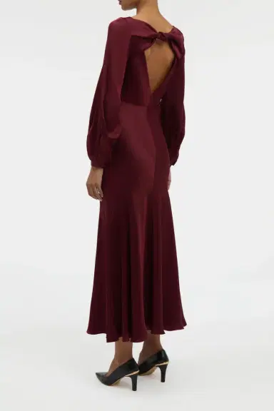Gabriela Hearst Peyton Maxi Dress In Bordeaux Silk Satin | Thumbnail 5 Gabriela Hearst Peyton Maxi Dress In Bordeaux Silk Satin | Thumbnail 5