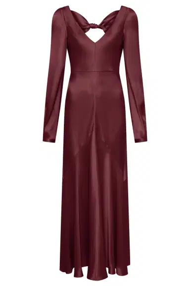 Gabriela Hearst Peyton Maxi Dress In Bordeaux Silk Satin | Thumbnail 1 Gabriela Hearst Peyton Maxi Dress In Bordeaux Silk Satin | Thumbnail 1