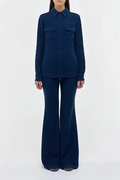 Gabriela Hearst John Austin Shirt in Electric Navy Speckled Cashmere | Thumbnail 2 Gabriela Hearst John Austin Shirt in Electric Navy Speckled Cashmere | Thumbnail 2