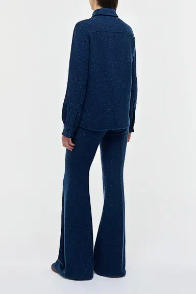 Gabriela Hearst John Austin Shirt in Electric Navy Speckled Cashmere | Thumbnail 4 Gabriela Hearst John Austin Shirt in Electric Navy Speckled Cashmere | Thumbnail 4