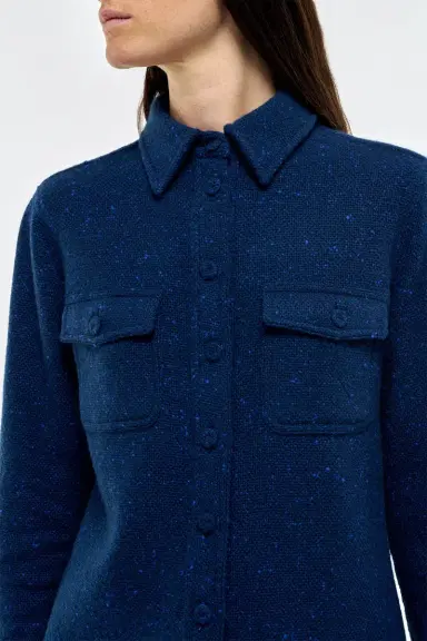 Gabriela Hearst John Austin Shirt in Electric Navy Speckled Cashmere | Thumbnail 5 Gabriela Hearst John Austin Shirt in Electric Navy Speckled Cashmere | Thumbnail 5