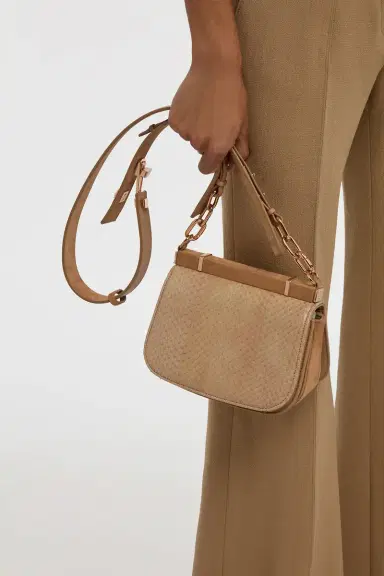 Gabriela Hearst Small Dern Crossbody Bag in Nude Snakeskin & Suede | Thumbnail 2 Gabriela Hearst Small Dern Crossbody Bag in Nude Snakeskin & Suede | Thumbnail 2