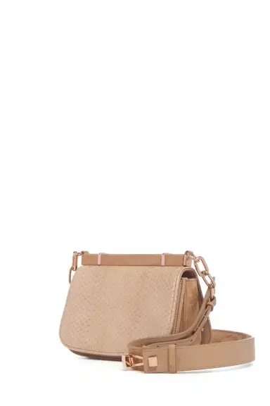 Gabriela Hearst Small Dern Crossbody Bag in Nude Snakeskin & Suede | Thumbnail 3 Gabriela Hearst Small Dern Crossbody Bag in Nude Snakeskin & Suede | Thumbnail 3