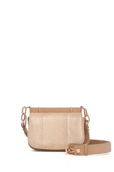 Gabriela Hearst Small Dern Crossbody Bag in Nude Snakeskin & Suede | Thumbnail 1 Gabriela Hearst Small Dern Crossbody Bag in Nude Snakeskin & Suede | Thumbnail 1