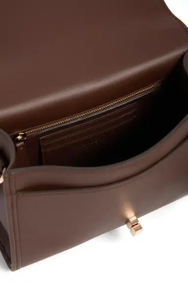 Gabriela Hearst Small Leonora Flap Bag in Chocolate Leather | Thumbnail 3 Gabriela Hearst Small Leonora Flap Bag in Chocolate Leather | Thumbnail 3