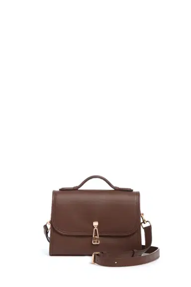 Gabriela Hearst Small Leonora Flap Bag in Chocolate Leather | Thumbnail 1 Gabriela Hearst Small Leonora Flap Bag in Chocolate Leather | Thumbnail 1