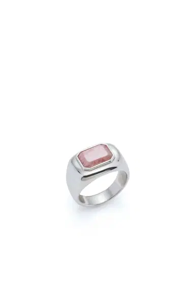 GABRIELA HEARST Large Ring in 18K White Gold & Pink Marble Stone | Thumbnail 1 GABRIELA HEARST Large Ring in 18K White Gold & Pink Marble Stone | Thumbnail 1