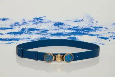 Gabriela Hearst Grange Stone Belt in Navy Leather | Thumbnail 4 Gabriela Hearst Grange Stone Belt in Navy Leather | Thumbnail 4
