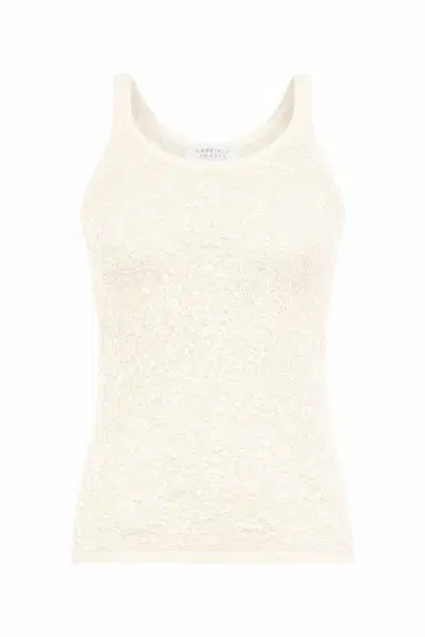 Gabriela Hearst Cyrinne Lace Knit Tank Top in Off White Merino Wool | Thumbnail 1 Gabriela Hearst Cyrinne Lace Knit Tank Top in Off White Merino Wool | Thumbnail 1