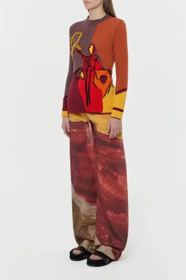 Gabriela Hearst Arcana Knit Sweater in Fire Multi Cashmere | Thumbnail 3 Gabriela Hearst Arcana Knit Sweater in Fire Multi Cashmere | Thumbnail 3
