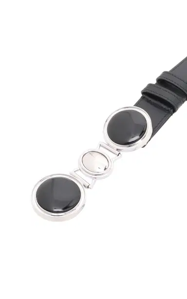 Gabriela Hearst Grange Stone Belt in Black Leather | Thumbnail 3 Gabriela Hearst Grange Stone Belt in Black Leather | Thumbnail 3