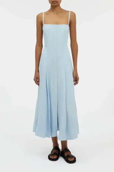 Gabriela Hearst Magritte Dress in Light Blue Aloe Linen | Thumbnail 2 Gabriela Hearst Magritte Dress in Light Blue Aloe Linen | Thumbnail 2