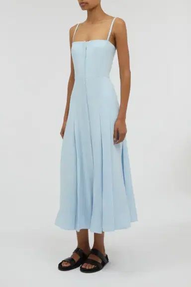 Gabriela Hearst Magritte Dress in Light Blue Aloe Linen | Thumbnail 3 Gabriela Hearst Magritte Dress in Light Blue Aloe Linen | Thumbnail 3