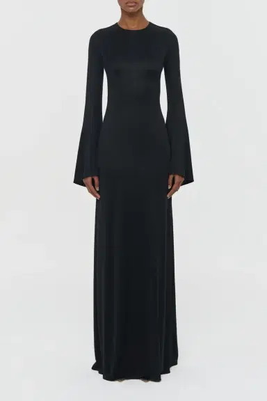 Gabriela Hearst Imara Maxi Dress in Black Silk Jersey | Thumbnail 2 Gabriela Hearst Imara Maxi Dress in Black Silk Jersey | Thumbnail 2