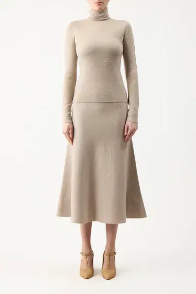 Gabriela Hearst May Knit Turtleneck in Oatmeal Merino Wool Cashmere | Thumbnail 2 Gabriela Hearst May Knit Turtleneck in Oatmeal Merino Wool Cashmere | Thumbnail 2