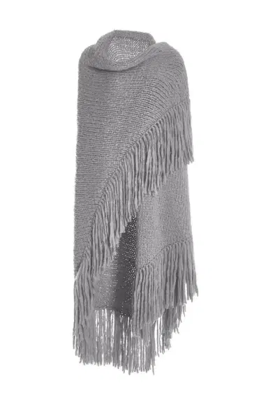 Gabriela Hearst Lauren Knit Wrap in Heather Grey Welfat Cashmere | Thumbnail 1 Gabriela Hearst Lauren Knit Wrap in Heather Grey Welfat Cashmere | Thumbnail 1