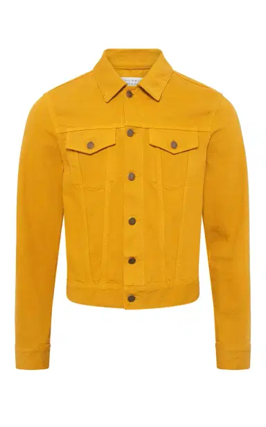 Gabriela Hearst Barry Trucker Jacket in Golden Birch Recycled Cotton Denim | Thumbnail 1 Gabriela Hearst Barry Trucker Jacket in Golden Birch Recycled Cotton Denim | Thumbnail 1