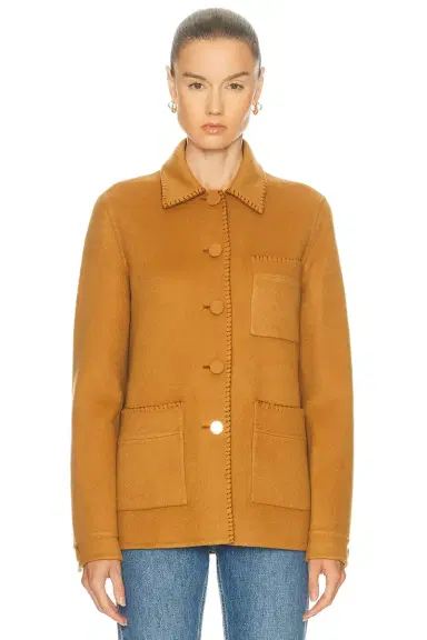 Gabriela Hearst Ulu Chore Jacket in Yellow Ochre Double-face Recycled Cashmere | Thumbnail 2 Gabriela Hearst Ulu Chore Jacket in Yellow Ochre Double-face Recycled Cashmere | Thumbnail 2