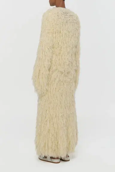 Gabriela Hearst Amina Fringe Knit Jacket in Off White Silk Cashmere | Thumbnail 4 Gabriela Hearst Amina Fringe Knit Jacket in Off White Silk Cashmere | Thumbnail 4