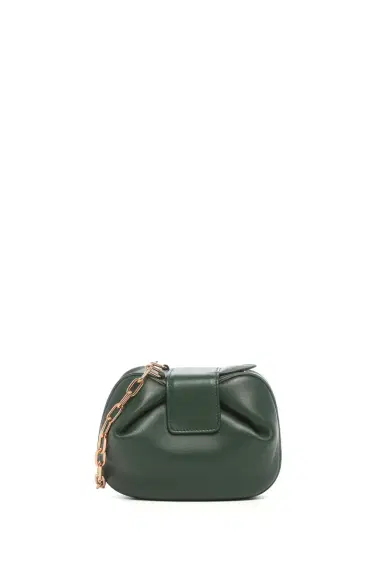 Gabriela Hearst Soft Demi Clutch with Chain in English Green & Fluorescent Green Nappa Leather | Thumbnail 3 Gabriela Hearst Soft Demi Clutch with Chain in English Green & Fluorescent Green Nappa Leather | Thumbnail 3