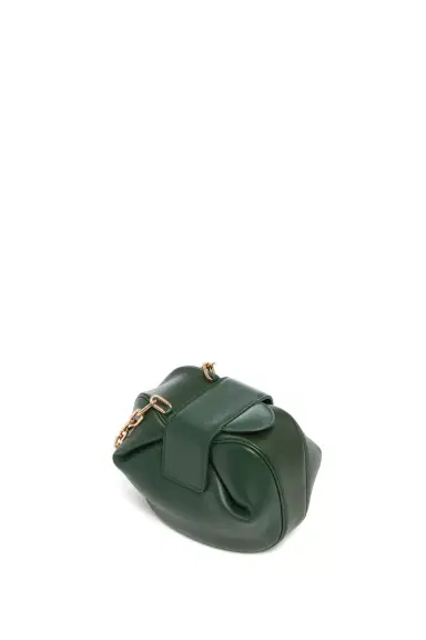 Gabriela Hearst Soft Demi Clutch with Chain in English Green & Fluorescent Green Nappa Leather | Thumbnail 4 Gabriela Hearst Soft Demi Clutch with Chain in English Green & Fluorescent Green Nappa Leather | Thumbnail 4