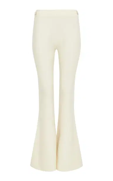 Gabriela Hearst Ayala Flare Cropped Knit Pant in Off White Merino Wool Cashmere | Thumbnail 1 Gabriela Hearst Ayala Flare Cropped Knit Pant in Off White Merino Wool Cashmere | Thumbnail 1