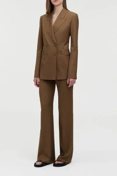Gabriela Hearst Angela Blazer in Chestnut Wool Silk | Thumbnail 4 Gabriela Hearst Angela Blazer in Chestnut Wool Silk | Thumbnail 4