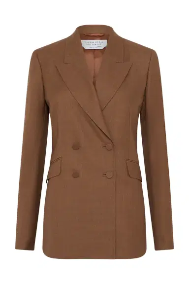 Gabriela Hearst Angela Blazer in Chestnut Wool Silk | Thumbnail 1 Gabriela Hearst Angela Blazer in Chestnut Wool Silk | Thumbnail 1